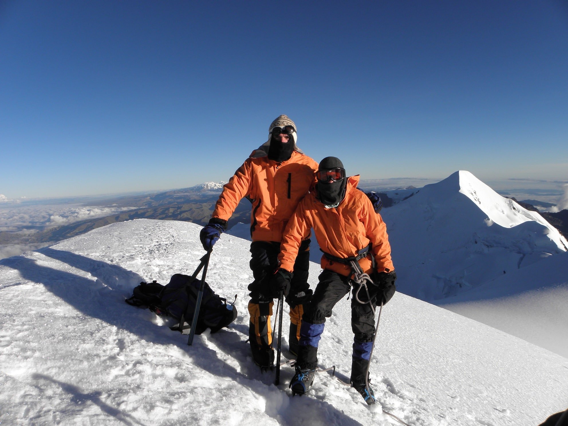 Conquering Mount Illimani, Bolivia and a proposal on the summit