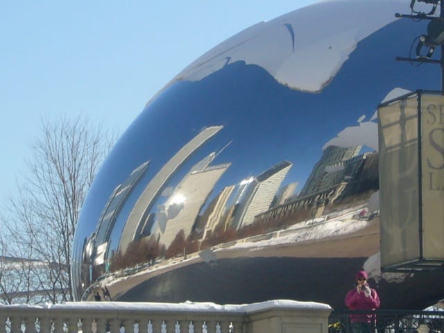Anish Kapoor's Cloud Gate sculpture (more commonly known as The Bean), Millenium Park, Chicago