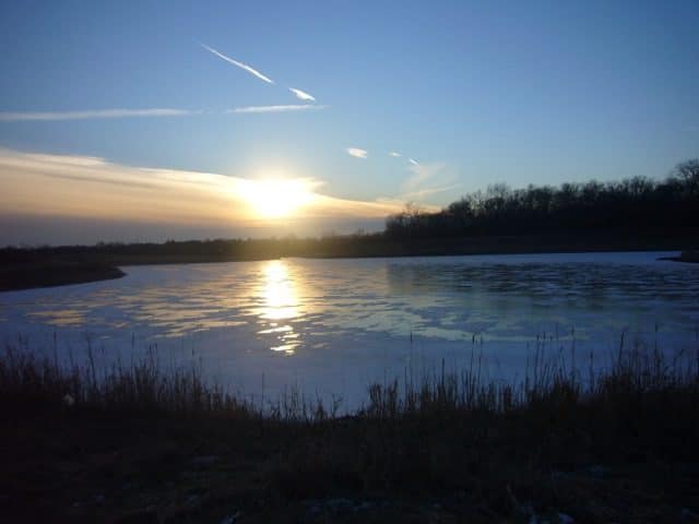 Frozen lake near Chicago