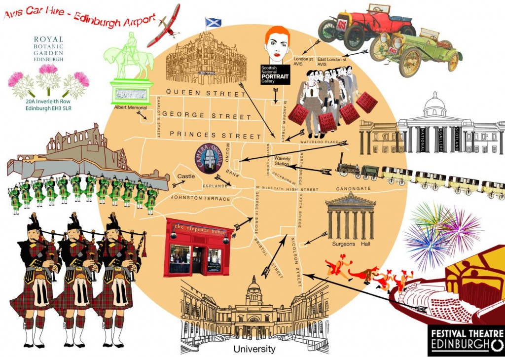 Edinburgh map by Avis