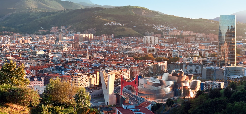 View of city Bilbao, Spain