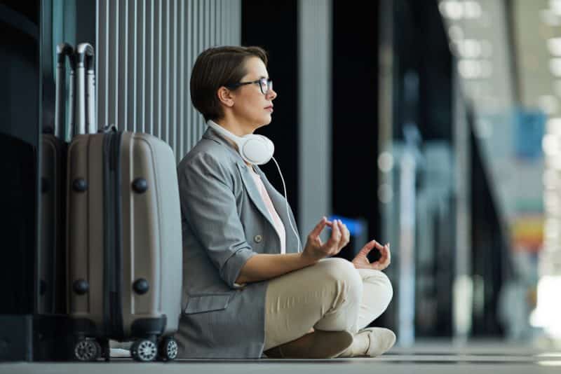 Mindful Meditation in airport