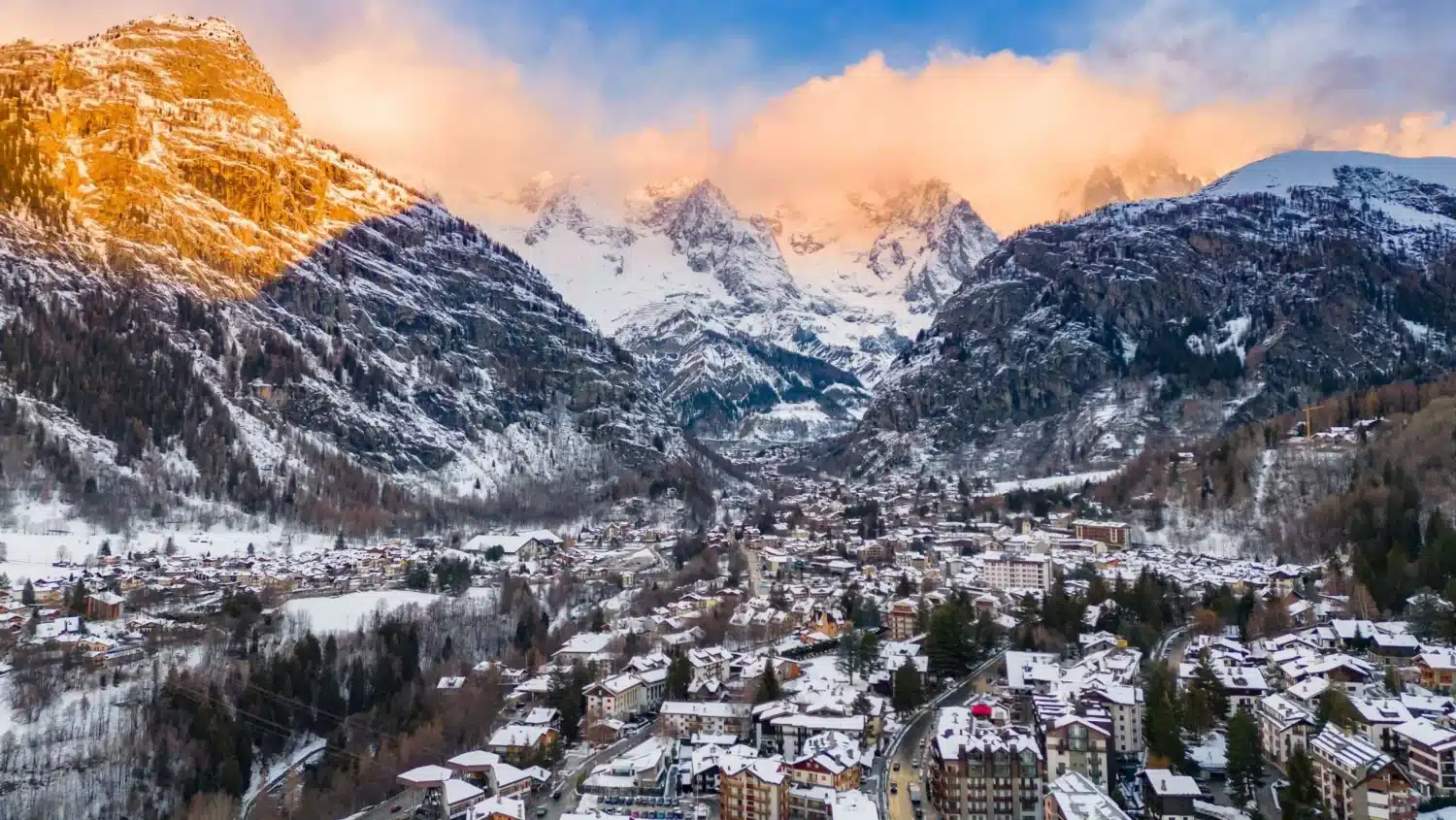 Courmayeur town winter